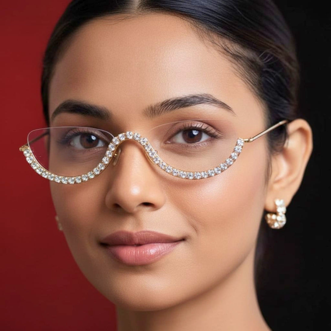 Minimal Crystal Facelets Luxe Eyewear Gold by Suryatra