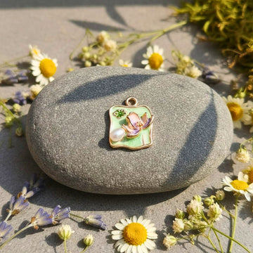 Lotus Pearl Bloom Pendant by Suryatra