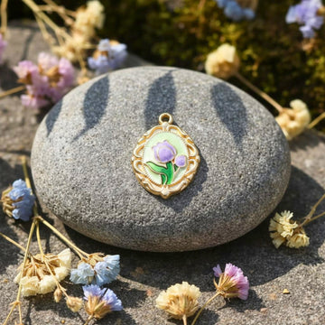Lavender Bloom Vintage Pendant by Suryatra