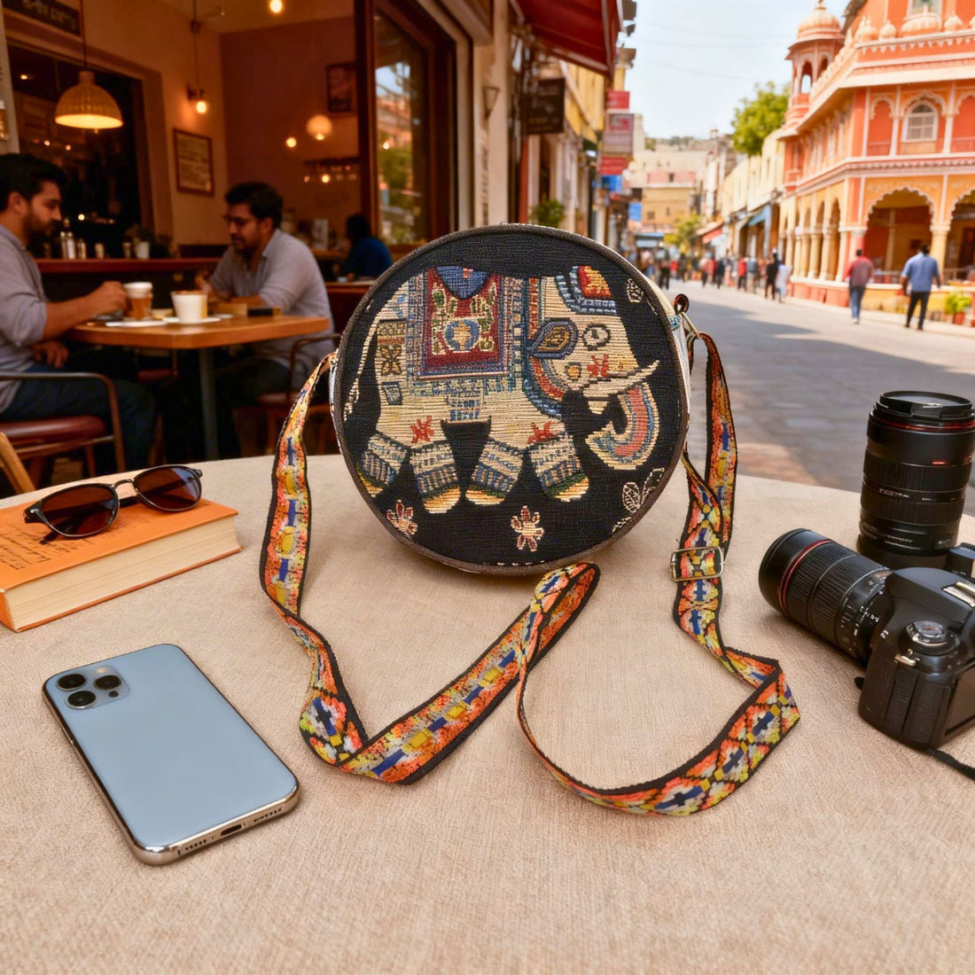 Heritage Elephant Travel Sling Bag by Suryatra