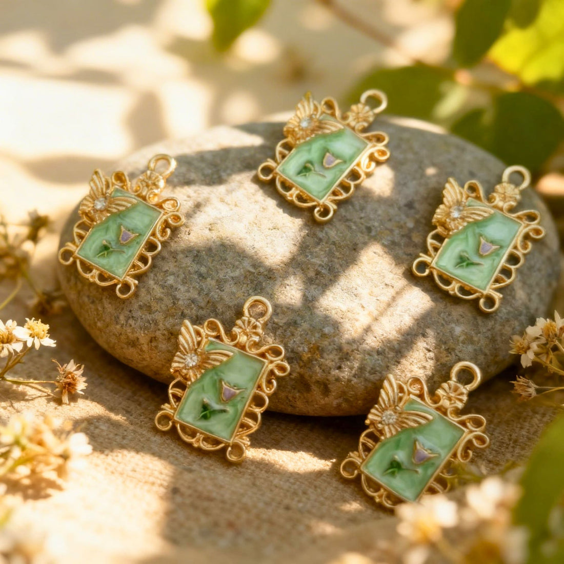 Royal Bloom Vintage Frame Pendant by Suryatra