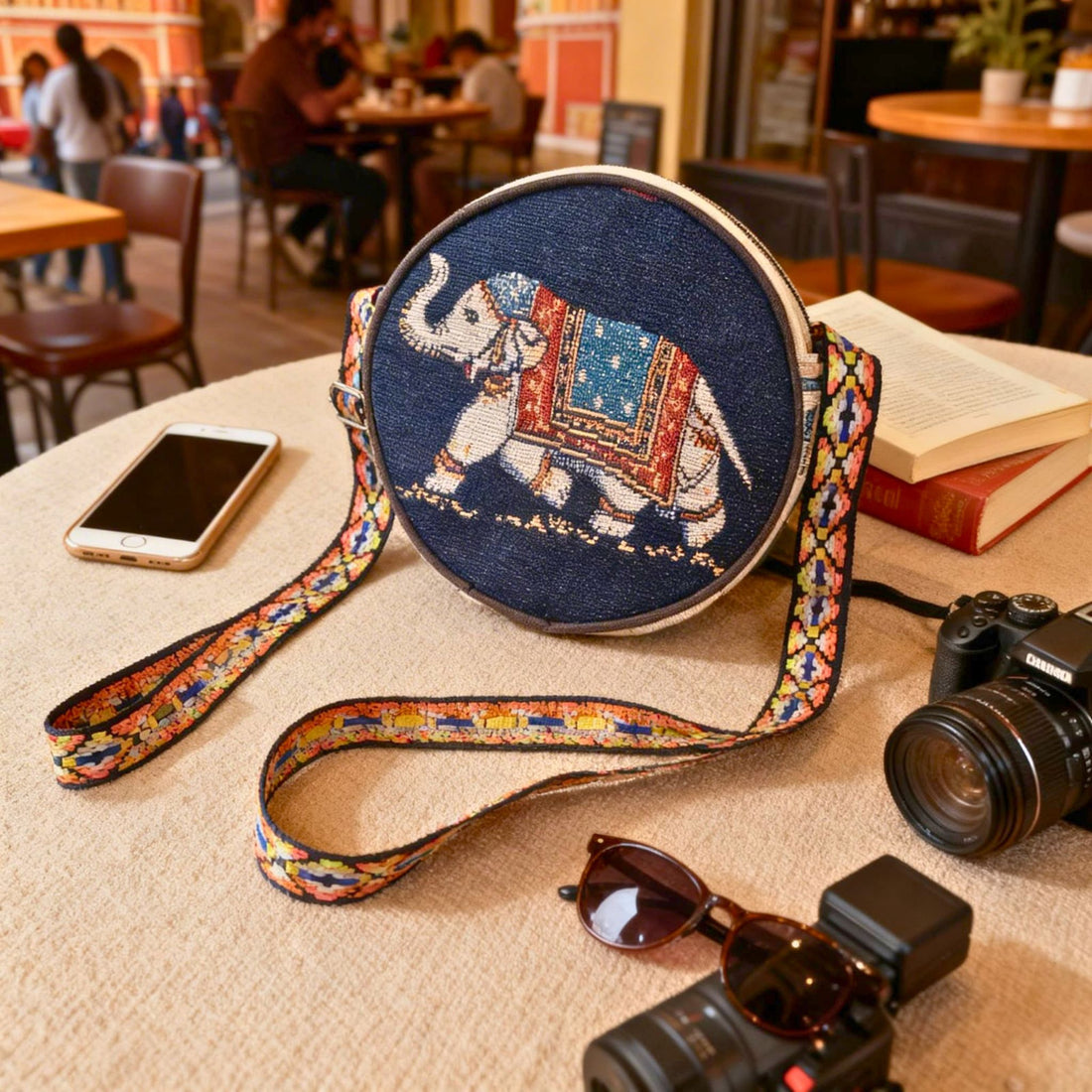 Classic Elephant Heritage Sling Bag by Suryatra