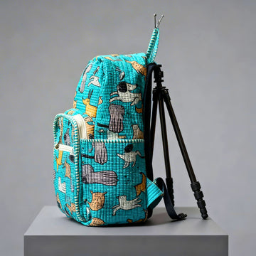 Dog Print Quilted Backpack by Suryatra