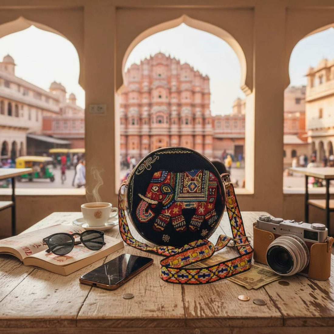 Heritage Elephant Sling Bag by Suryatra