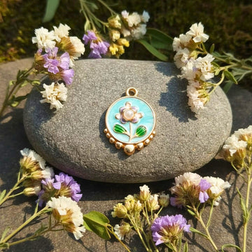 Aqua Bloom Pearl Pendant by Suryatra