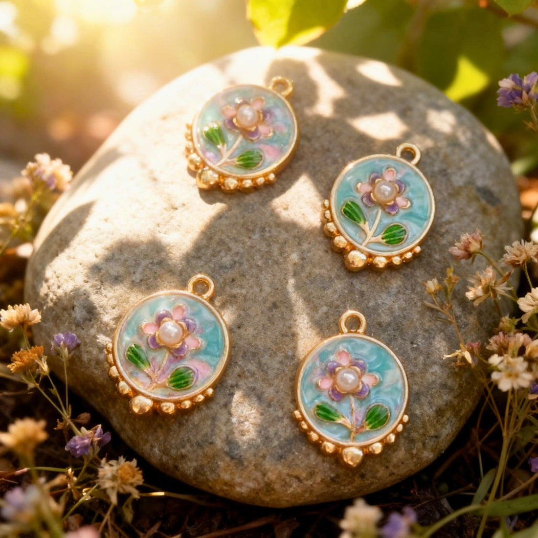 Aqua Bloom Pearl Pendant by Suryatra