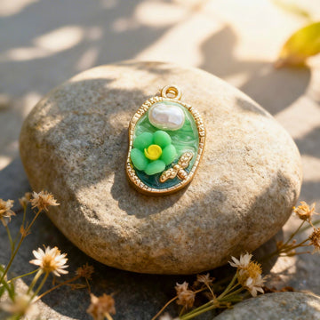 Emerald Bloom Pearl Pendant by Suryatra