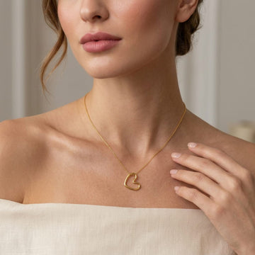 Seoul Heart Gold Necklace By Suryatra