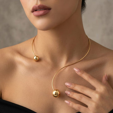 Seoul Wave Gold Choker By Suryatra
