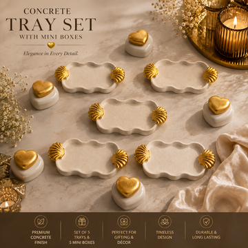 Seashell Serenity Tray Set by Suryatra ( set contains a Tray and a  heart Jar )